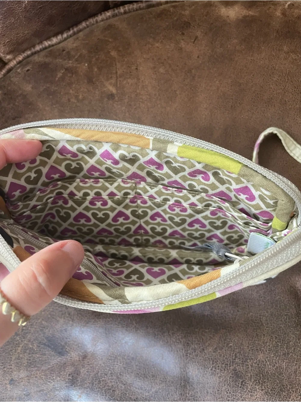 Vera Bradley Quilted Floral Wristlet Wallet - Pink & Green